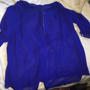 Blue sheer top