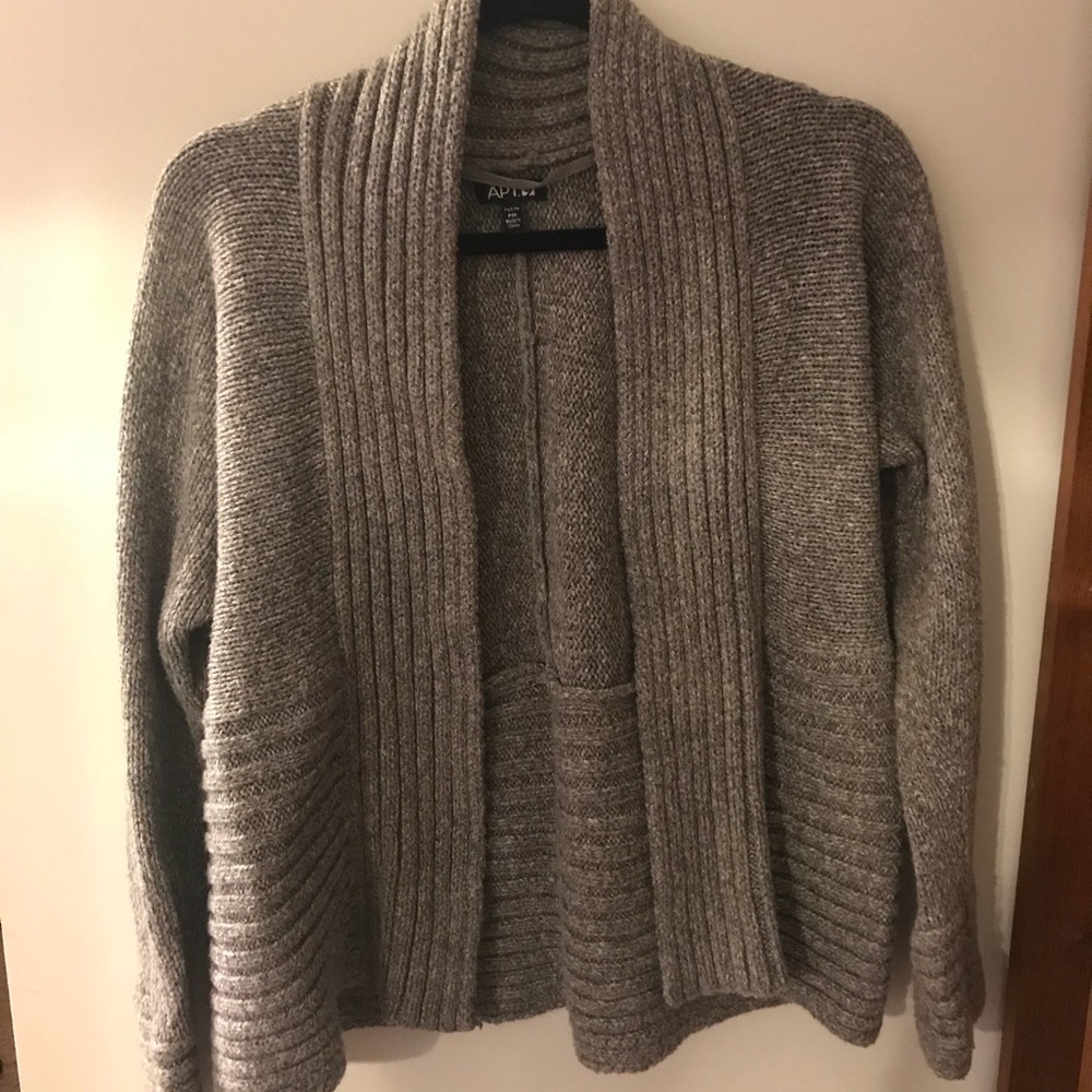 Apt. 9 Thick Grey Open Cardigan