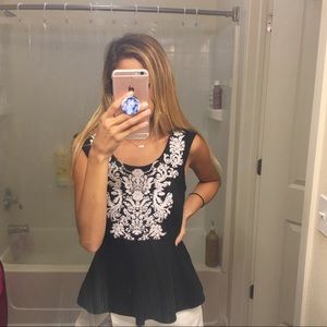 Free people peplum embroidered top