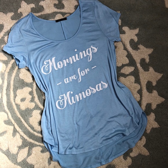 Mornings Are For Mimosas Causal Tee Shirt - Picture 2 of 4