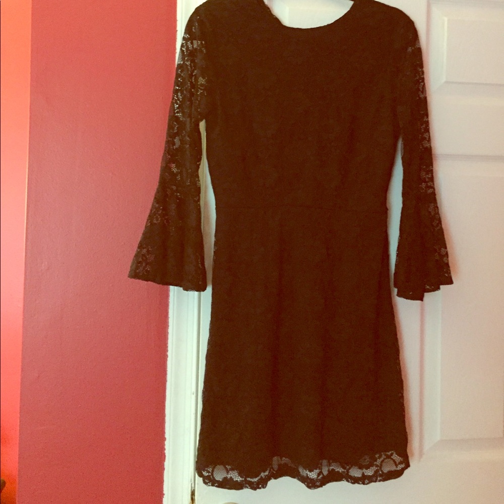 NWOTUrban Outfitters Black Lace, Bell Sleeve Dress