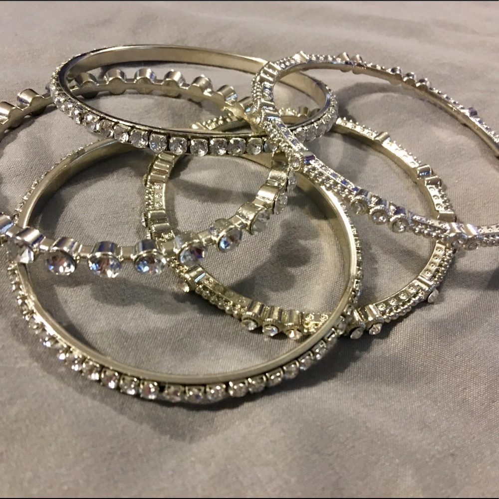 Silver Bangle Stack