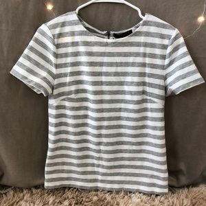 Grey and White Stripped Blouse