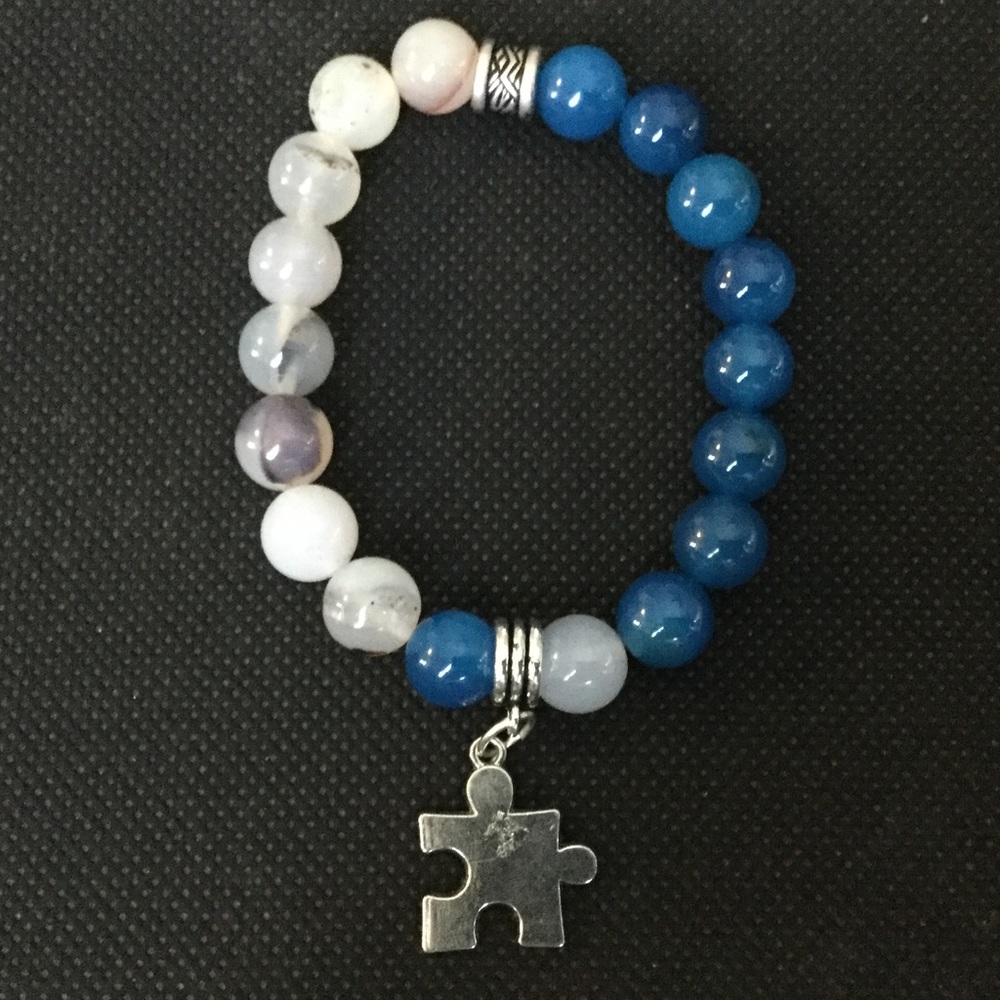 Women's Stretch Bracelet,AUTISM PUZZLE PIECE Charm