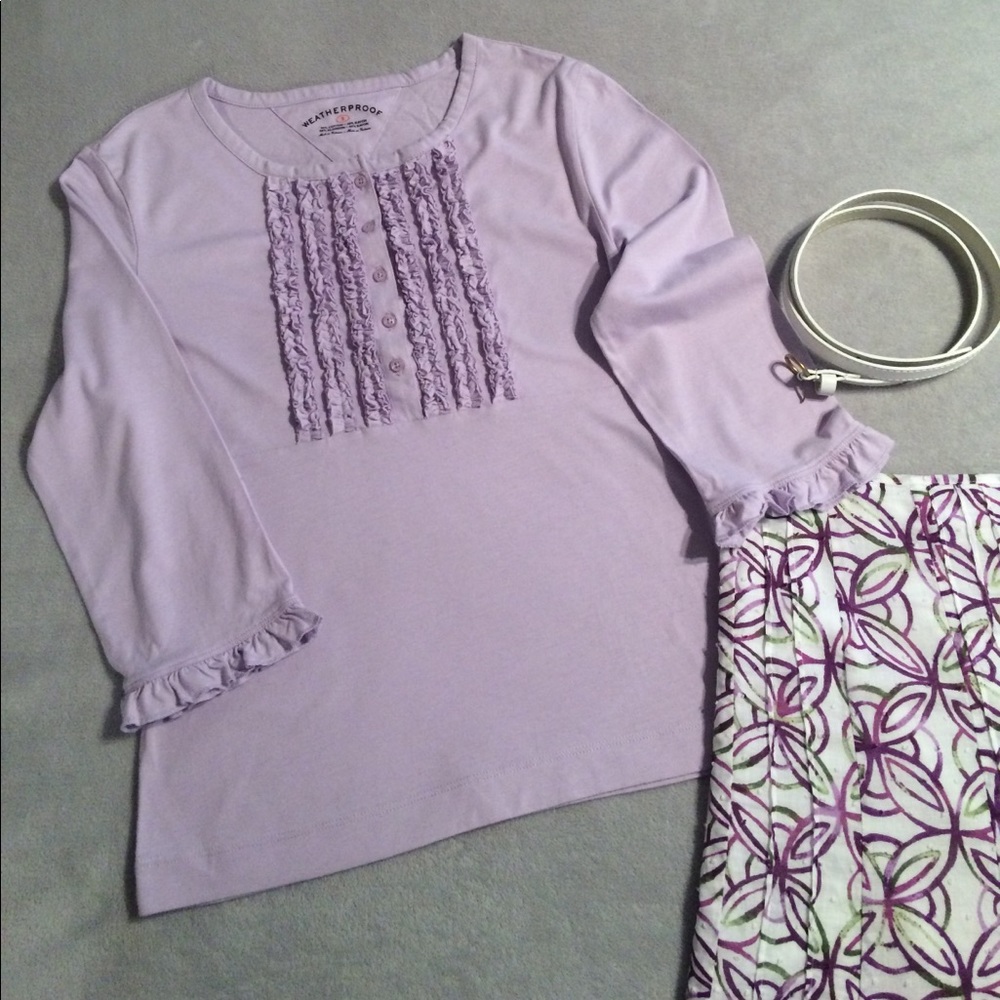 Lavender ruffle top