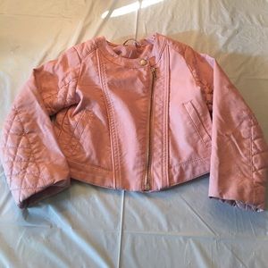 Toddler H&M sz 3-4 leather pink jacket