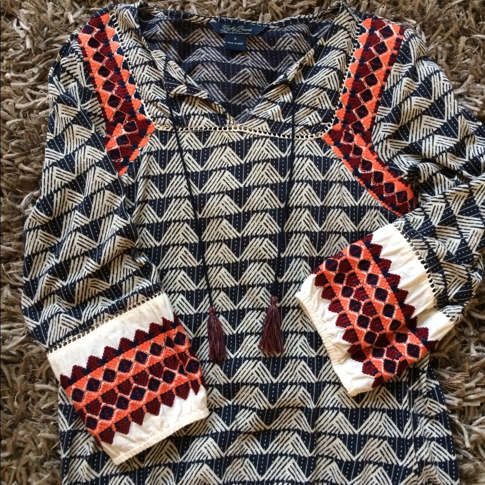 Women's Lucky Brand tribal print shirt. Size S.