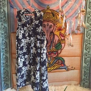 Navy blue floral dress