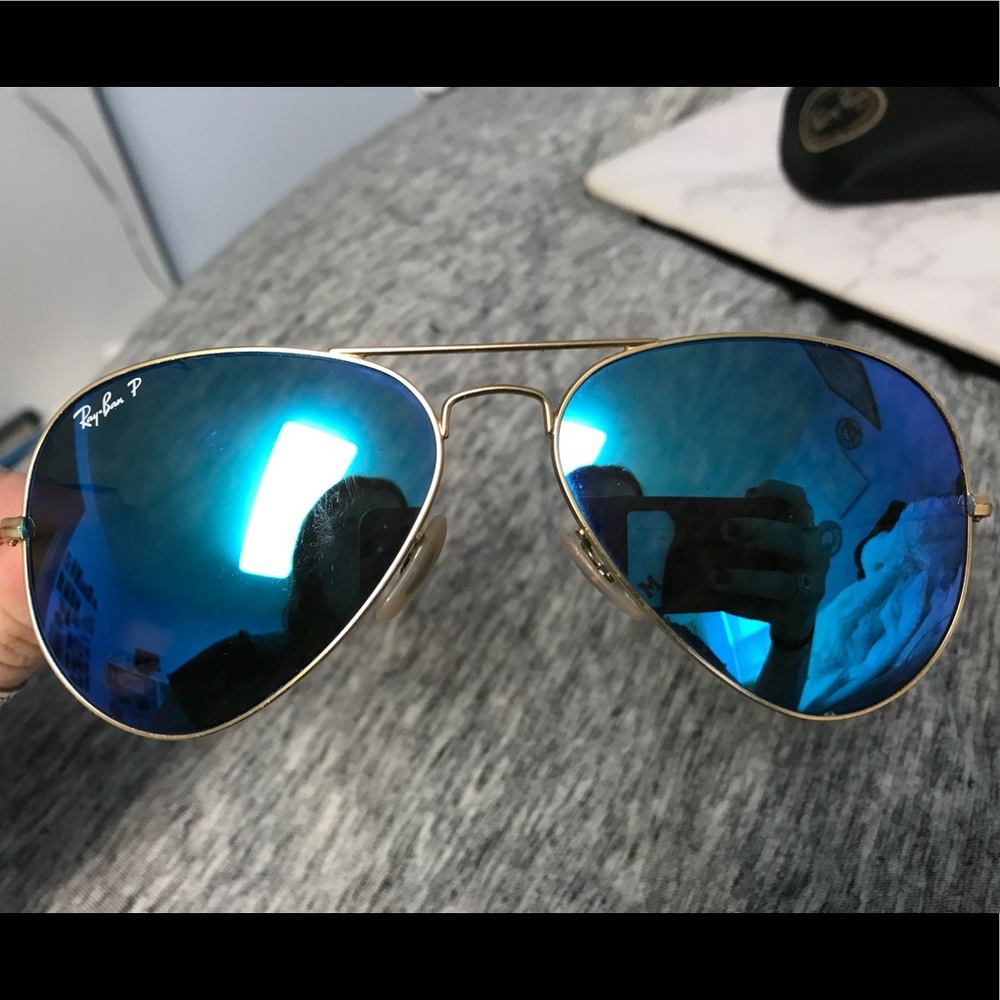SOLD! Ray-Ban Polarized Blue Flash Aviators