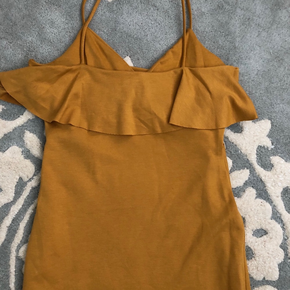 Mustard Yellow Ruffle Dress - Picture 3 of 4