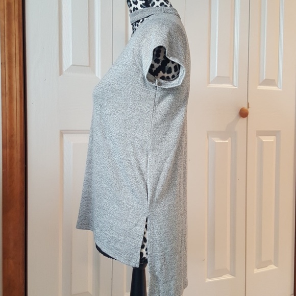 Poof Mock Neck Crisscross High Low Top - Picture 4 of 7