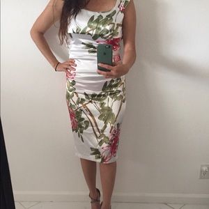 Beautiful White Floral satin dress.