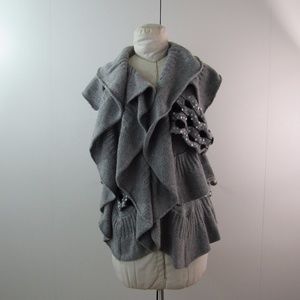 MOTH Boho Gray Tiered Layered Sequins Vest