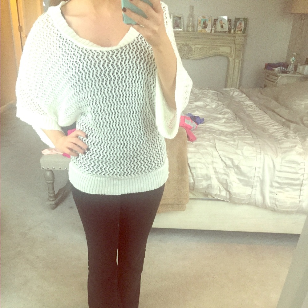 White flowy sweater
