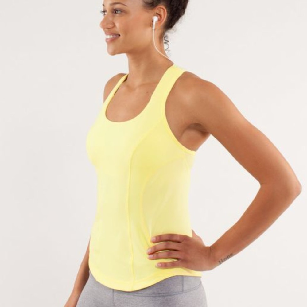 Lululemon Cardio Kick yellow racerback tank top