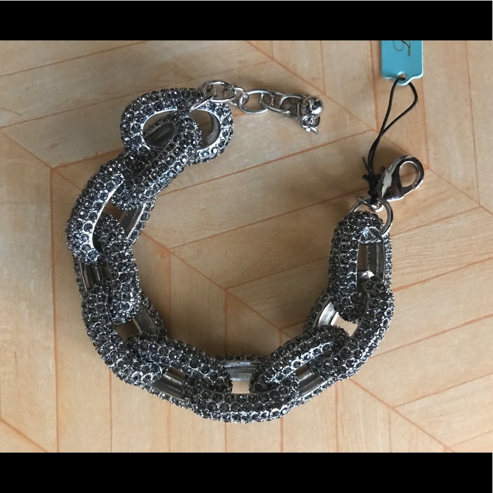 Sparkle Gunmetal Chain Bracelet