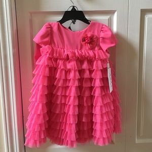 Pippa and Julie pink ruffle dress.