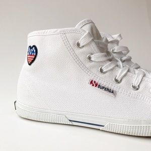 Superga White Canvas High Tops