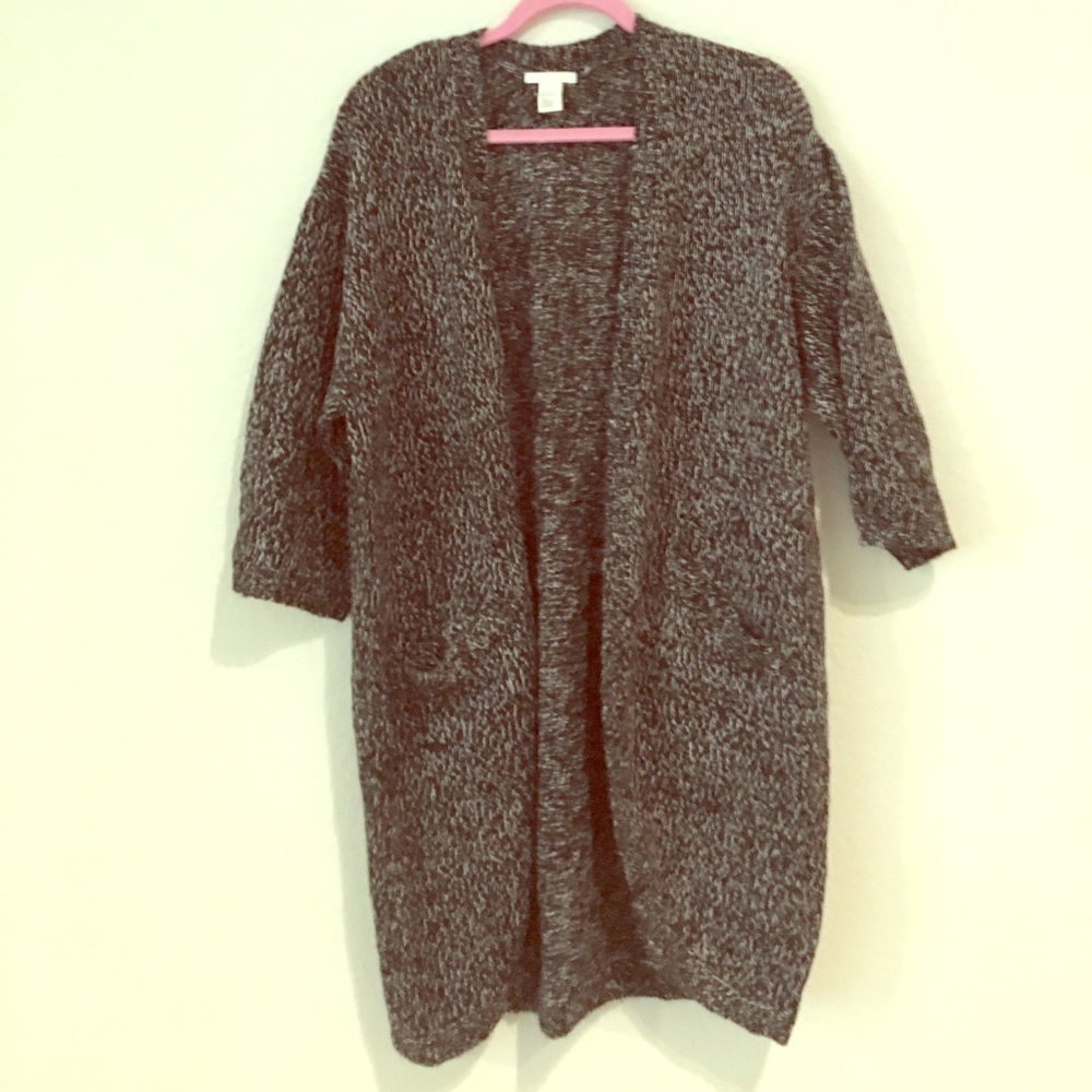 NWOT H&M long gray cardigan