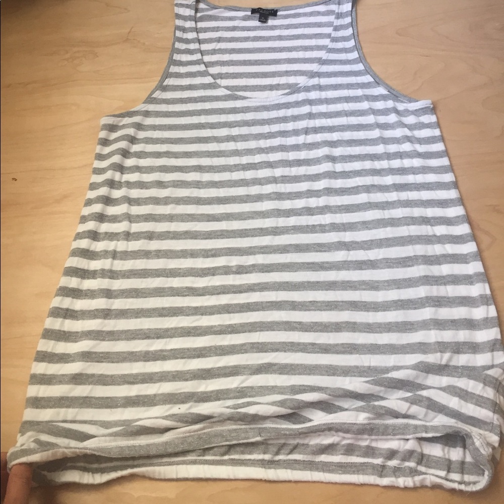 Talbots Silver Stripped Tank- Size medium - Picture 3 of 3