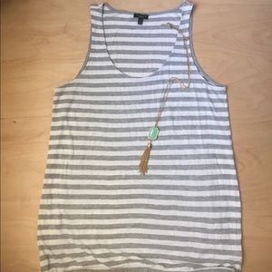 Talbots Silver Stripped Tank- Size medium