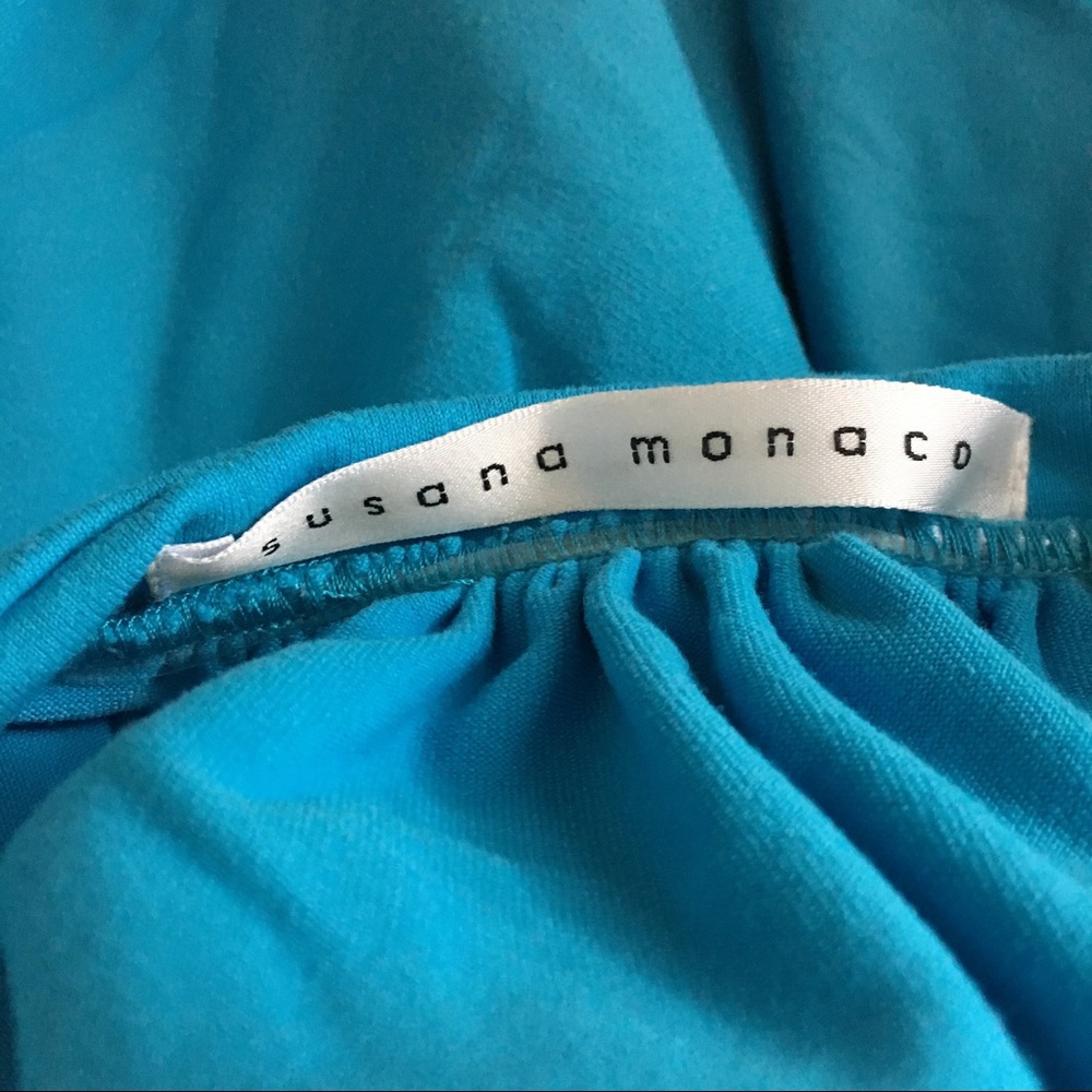 NWOT! Susana Monaco Tie-Back Blue Jersey Dress - Picture 6 of 7