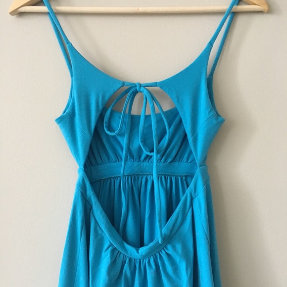 NWOT! Susana Monaco Tie-Back Blue Jersey Dress - Picture 5 of 7