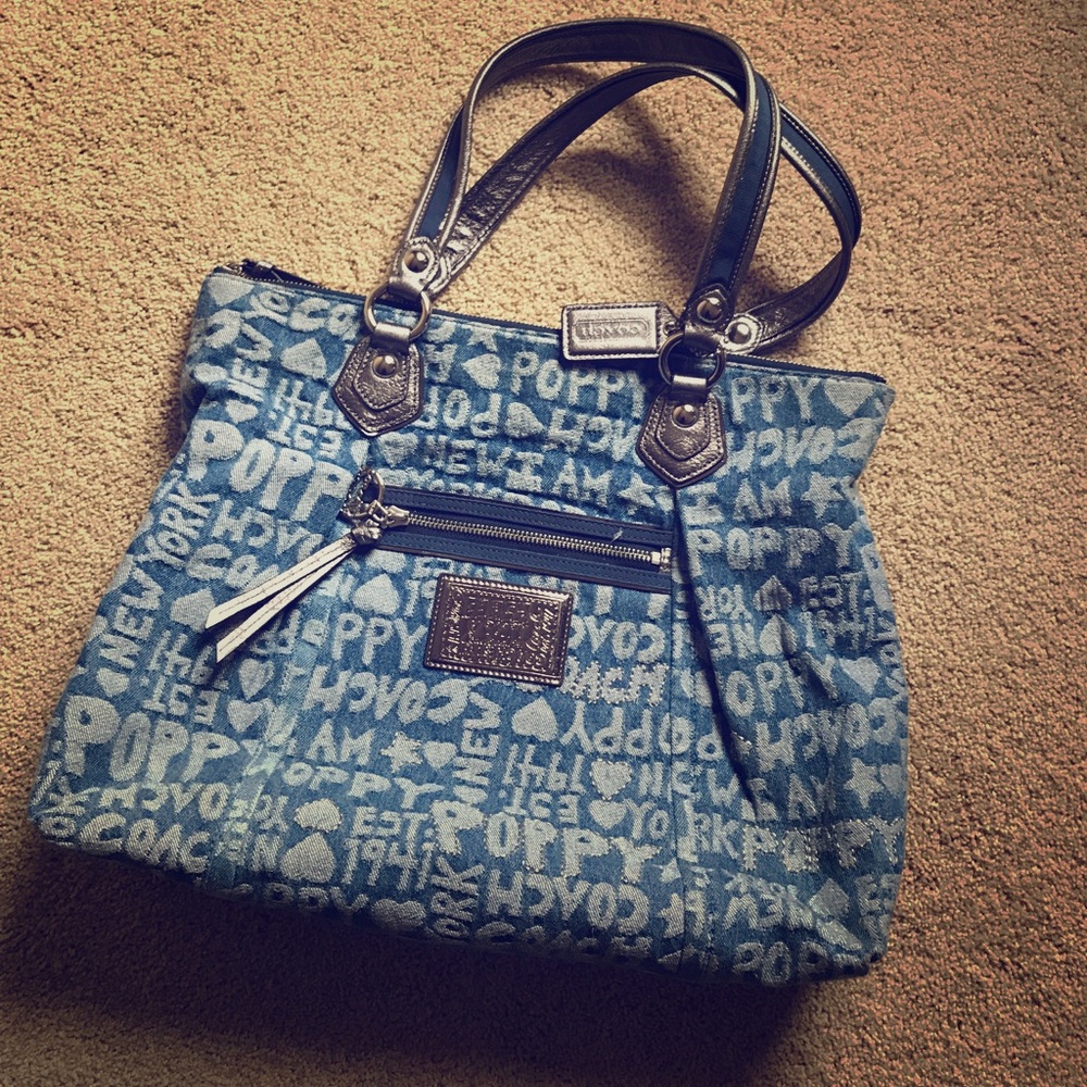 COACH denim blue POPPY shoulder bag. LTD EDITION!