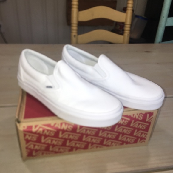 Vans Shoes - White Vans Classic Slip-On