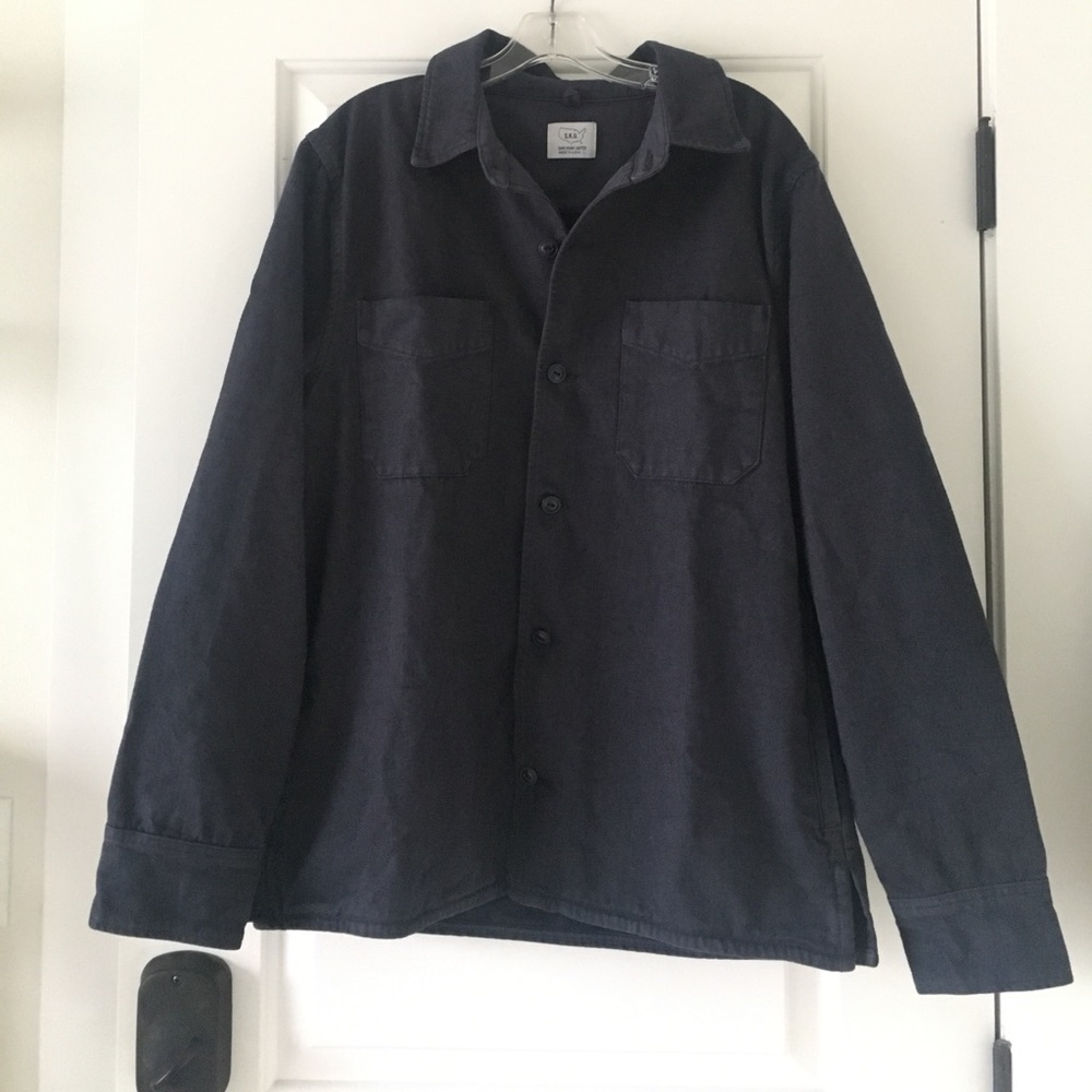 Dark blue flannel button down