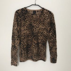 Sak’s Fifth Avenue Cashmere Leopard Sweater