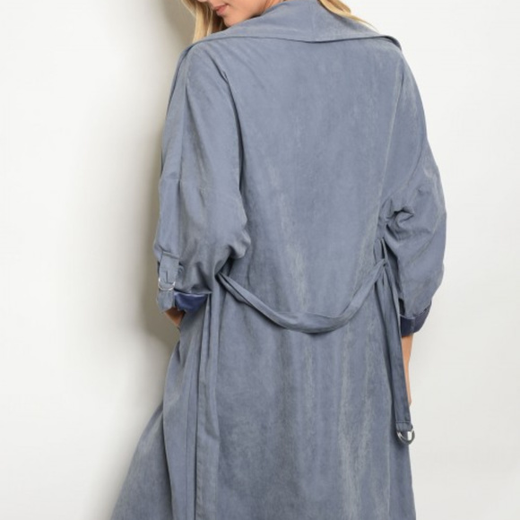 BELTED SUEDE DUSTER JACKET - Picture 3 of 3