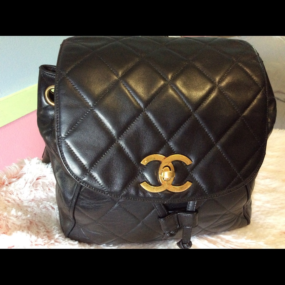 Chanel Vintage Lambskin Quilted Backpack