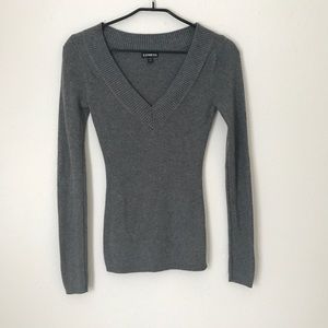 Express v-neck gray Sweater