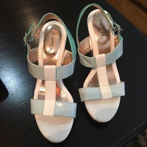 Xappeal leather wedges shoes size 8