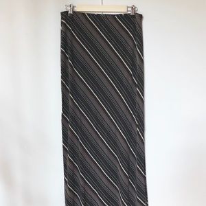 Long skirt with asymmetrical stripes