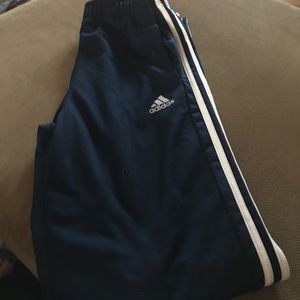 Men's adidas navy blue athletic nylon pant