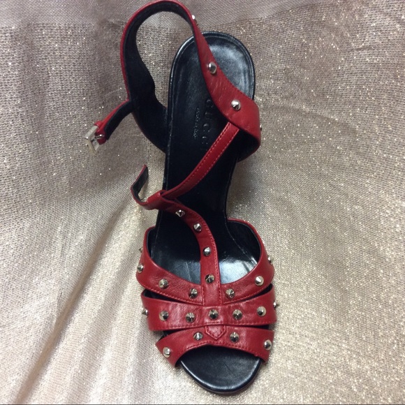 Gucci Red Studded Heels.... NEW