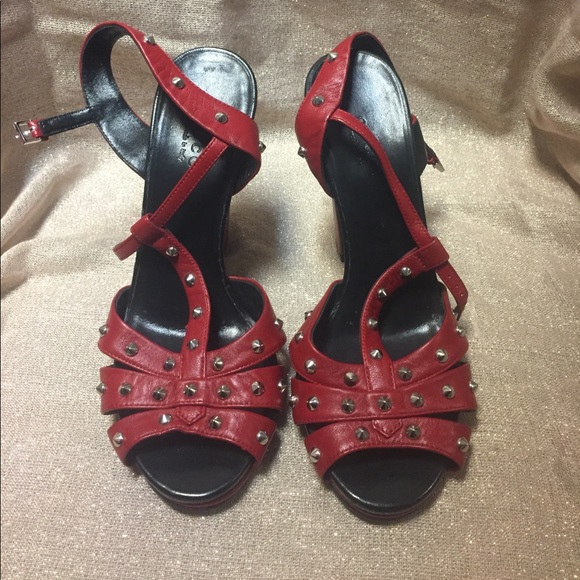 Gucci Red Studded Heels.... NEW
