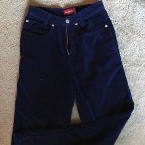Navy Blue VELVET High waisted Pants!
