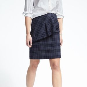 Banana Republic Plaid Asymmetrical Peplum Skirt