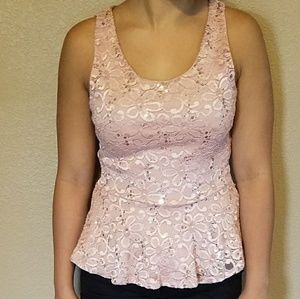 Peplum sequined top