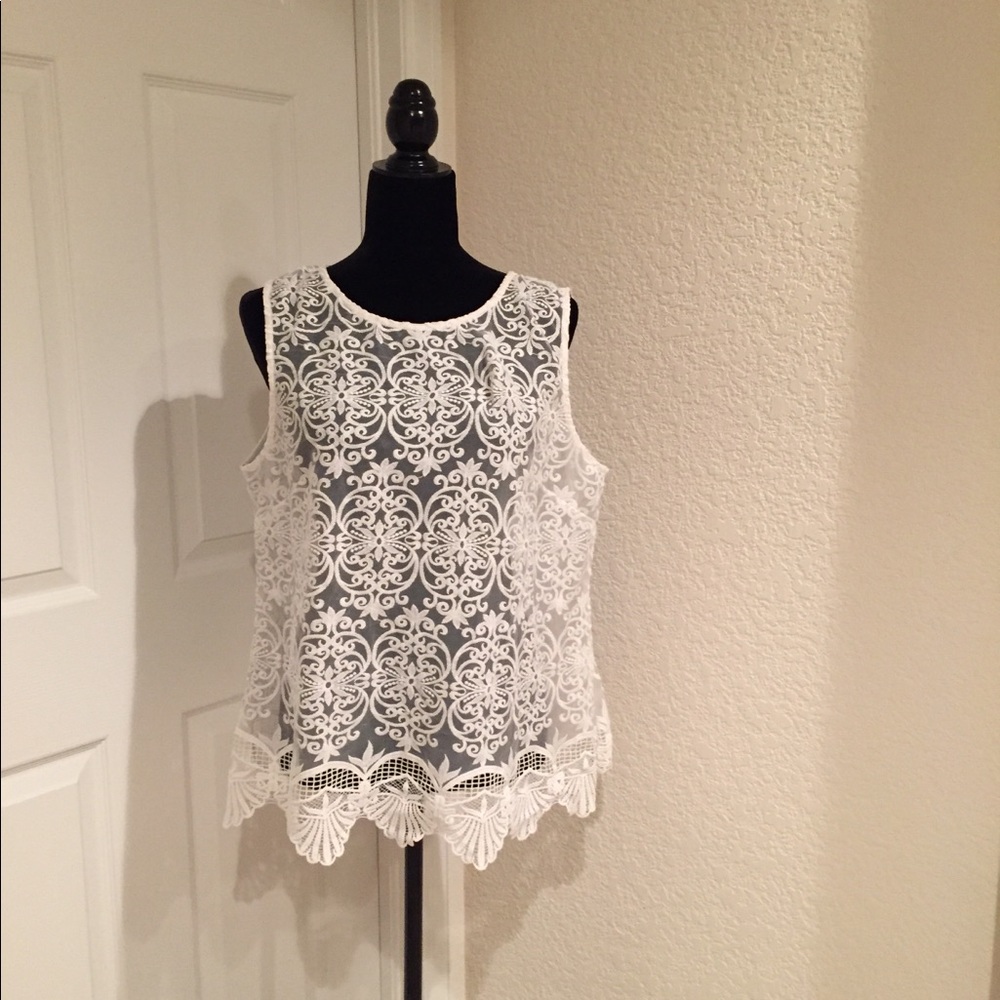 Beautiful sheer embroidered top