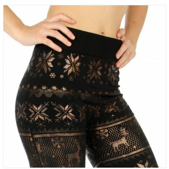 Bronze Christmas Leggings - Picture 2 of 3