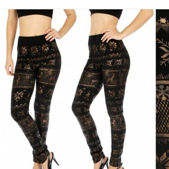 Bronze Christmas Leggings - Picture 3 of 3