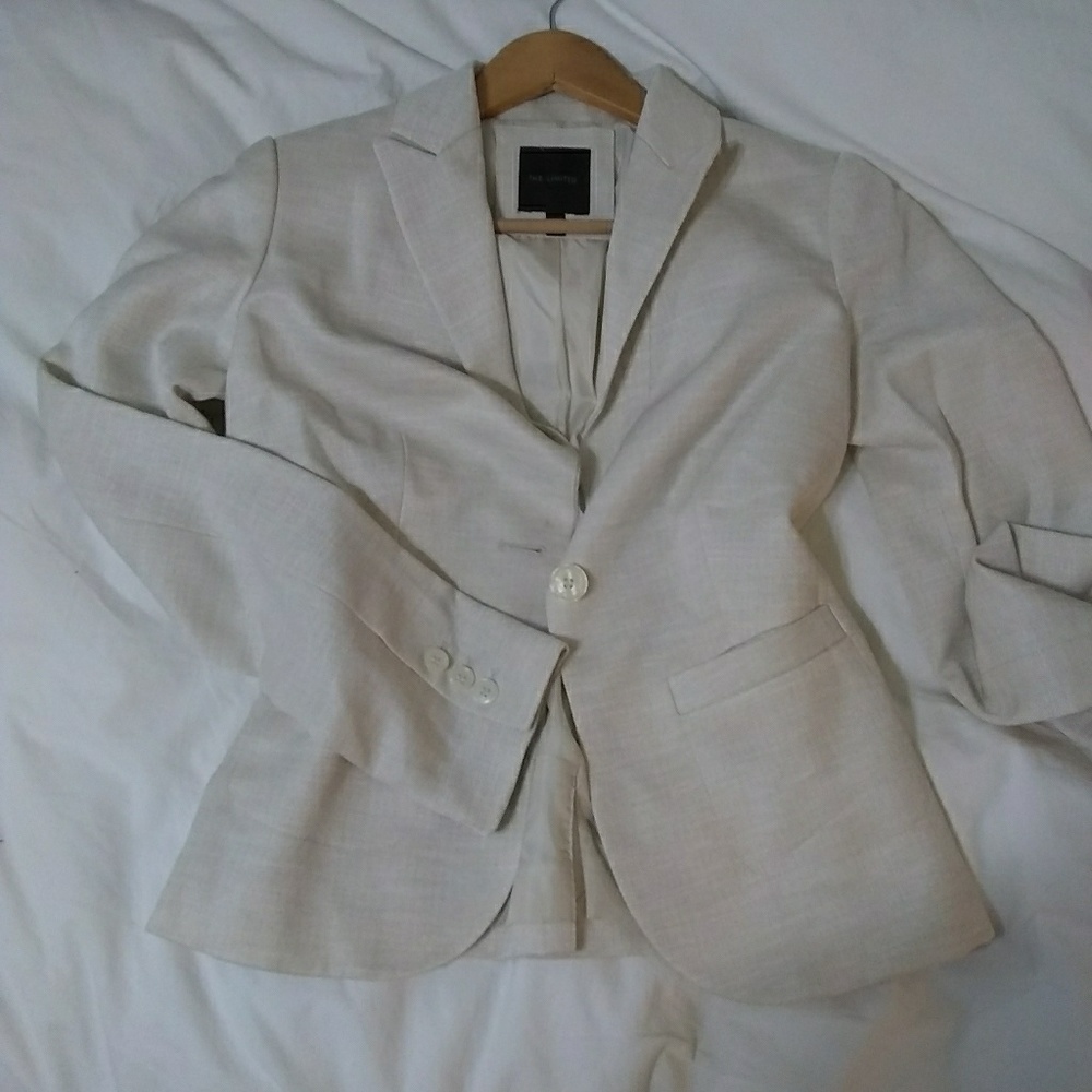 Ivory Herringbone Blazer from The Limited - XS