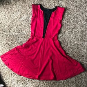 Red with black mesh BeBe dress