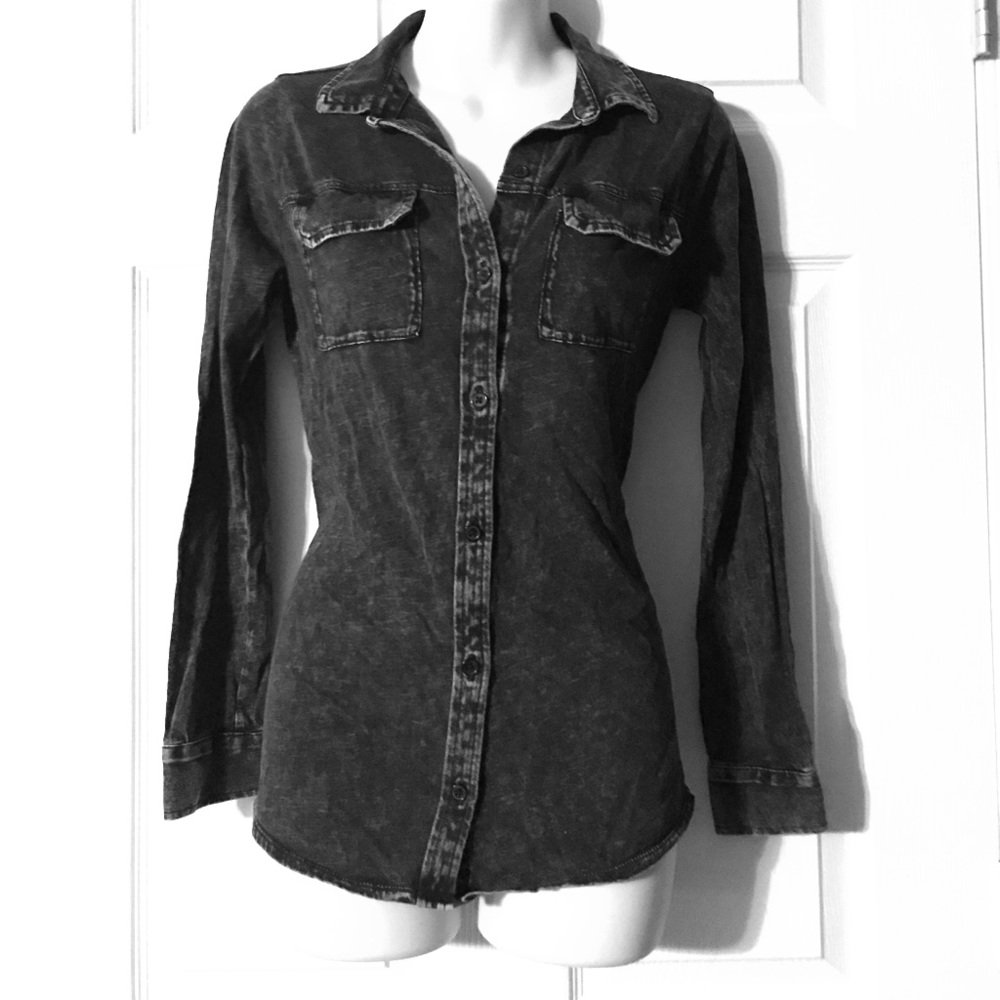 Rock & Republic distressed button up top