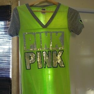 Pink victorias secret v neck shirt