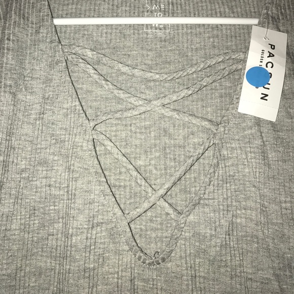 MeToWe Grey Cross Front Shirt - Picture 3 of 3